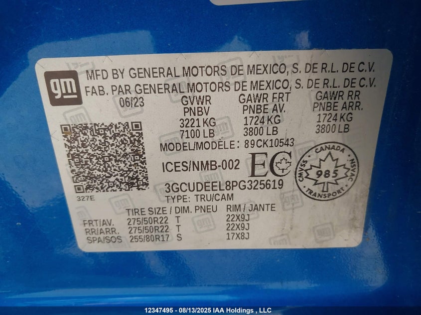 3GCUDEEL8PG325619 2023 CHEVROLET SILVERADO photo no. 9