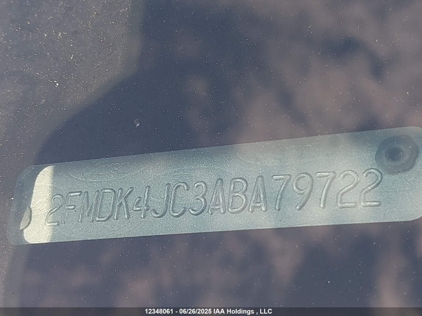 2010 Ford Edge Sel VIN: 2FMDK4JC3ABA79722 Lot: 12348061