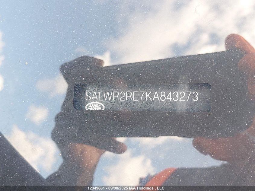 2019 Land Rover Range Rover Sport Supercharged Dynamic VIN: SALWR2RE7KA843273 Lot: 12349681