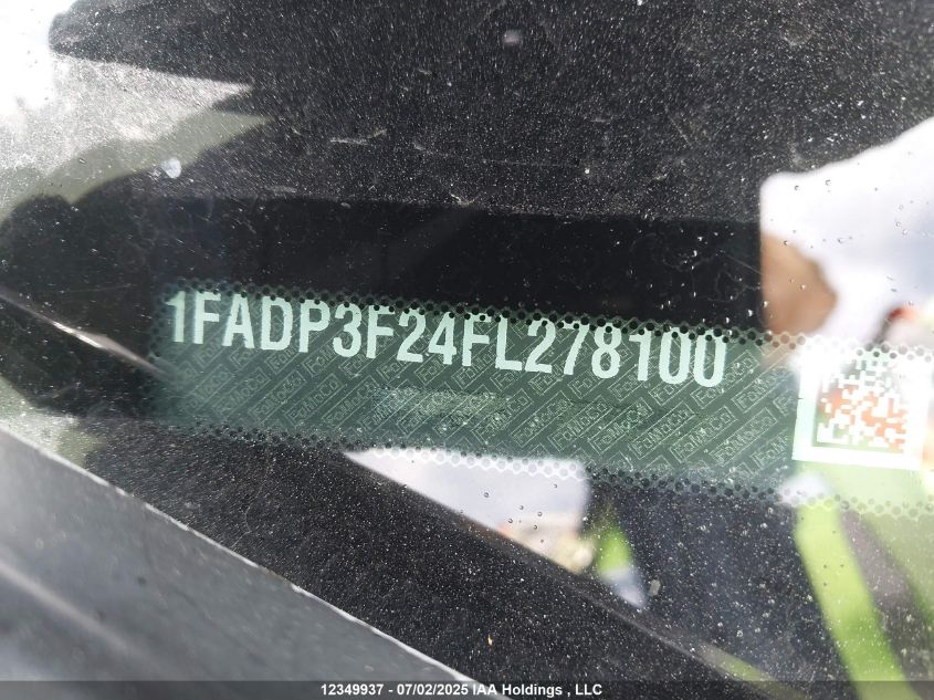 2015 Ford Focus VIN: 1FADP3F24FL278100 Lot: 12349937