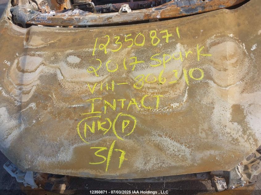 2017 Chevrolet Spark VIN: KL8CD6SA4HC806310 Lot: 12350871