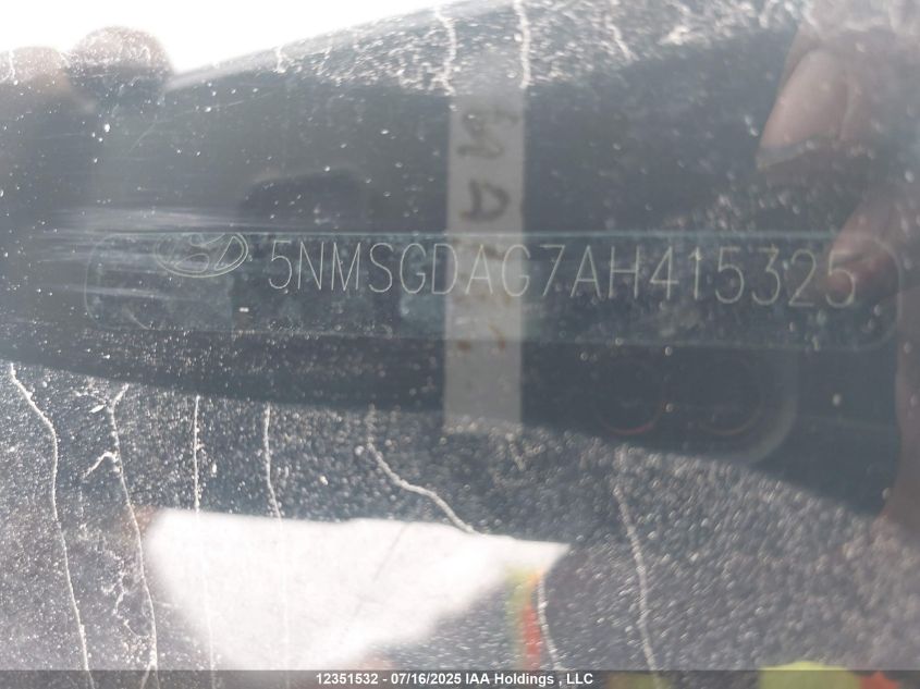 2010 Hyundai Santa Fe Gl 3.5 Sport VIN: 5NMSGDAG7AH415325 Lot: 12351532