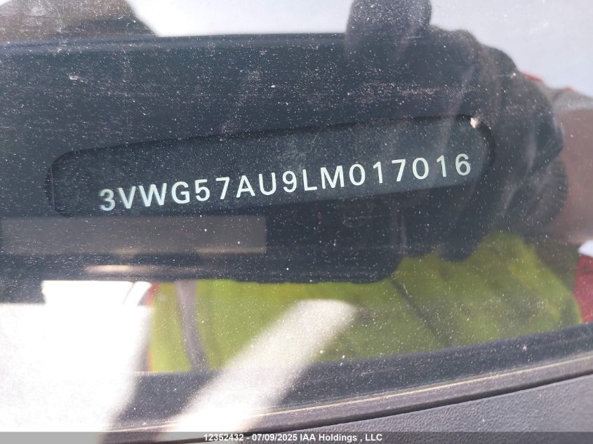 2020 Volkswagen Golf VIN: 3VWG57AU9LM017016 Lot: 12352432