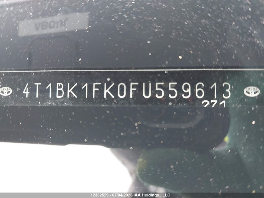 2015 Toyota Camry Xse V6 VIN: 4T1BK1FK0FU559613 Lot: 12352529