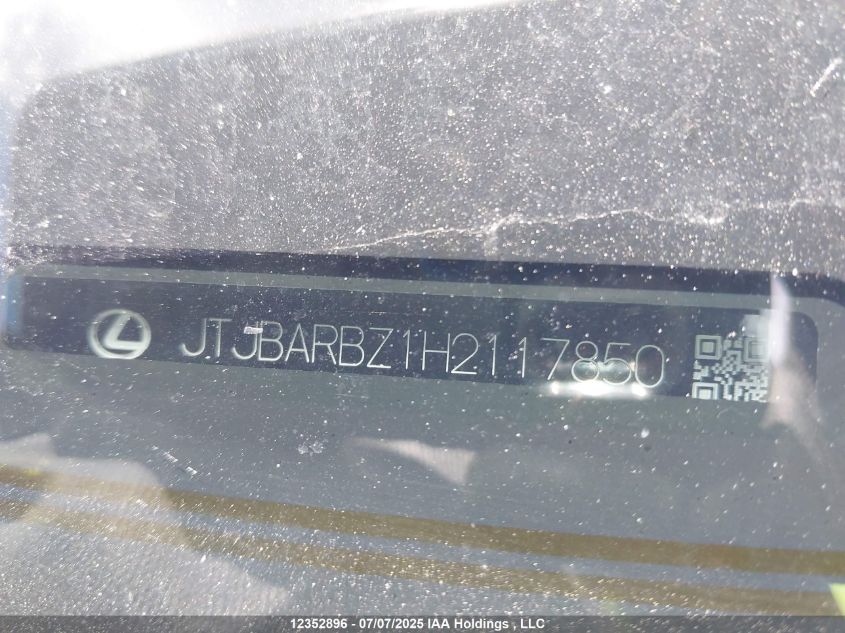 2017 Lexus Nx VIN: JTJBARBZ1H2117850 Lot: 12352896