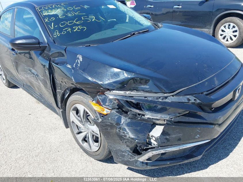 2020 Honda Civic VIN: 2HGFC2F5XLH006521 Lot: 12353061