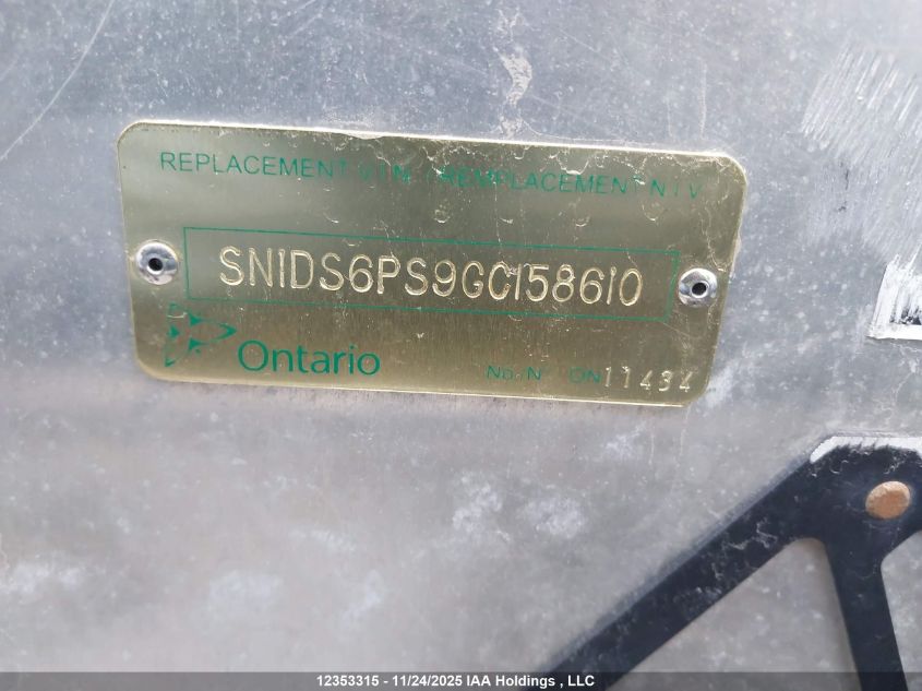 2016 Polaris Polaris VIN: SN1DS6PS9GC158610 Lot: 12353315