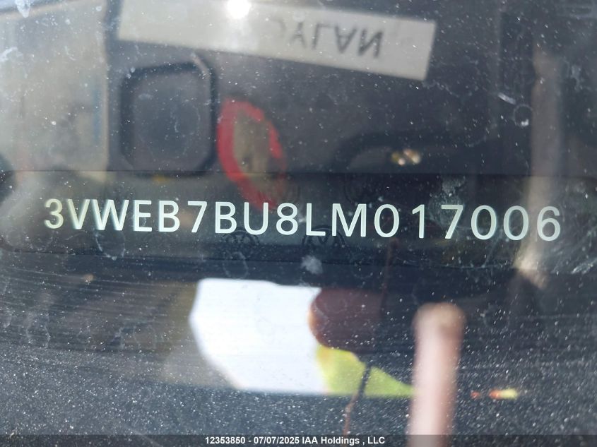 2020 Volkswagen Jetta Highline VIN: 3VWEB7BU8LM017006 Lot: 12353850