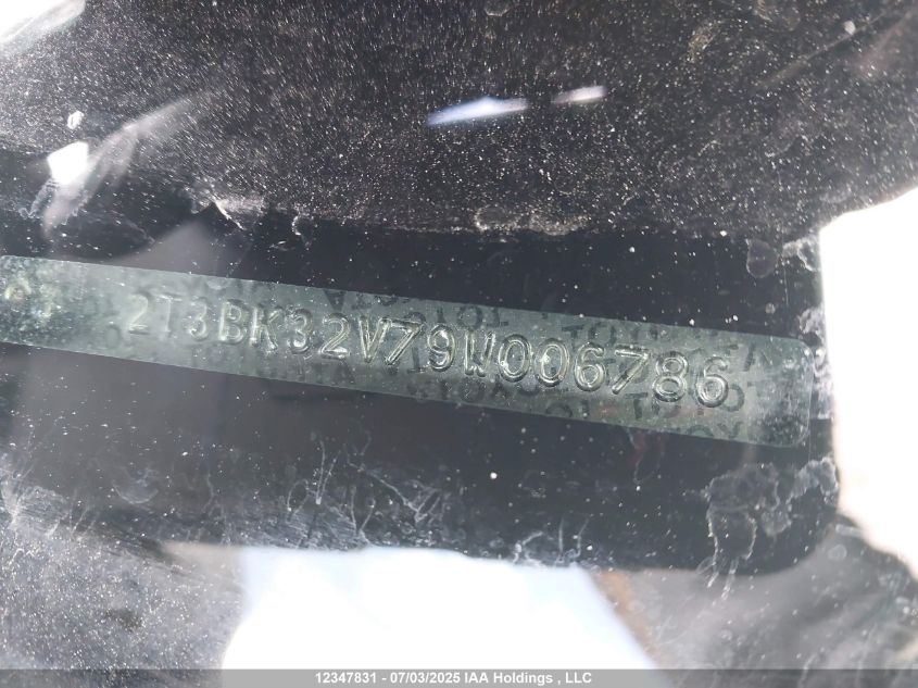 2009 Toyota Rav4 Sport V6 VIN: 2T3BK32V79W006786 Lot: 12347831X