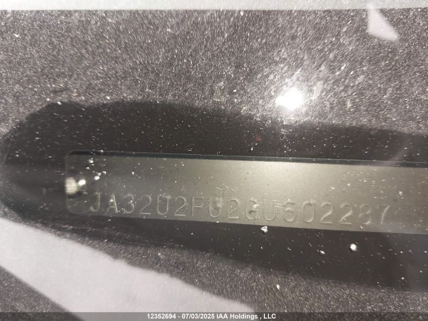 2016 Mitsubishi Lancer Es/Se Ltd VIN: JA32U2FU2GU602287 Lot: 12352694X