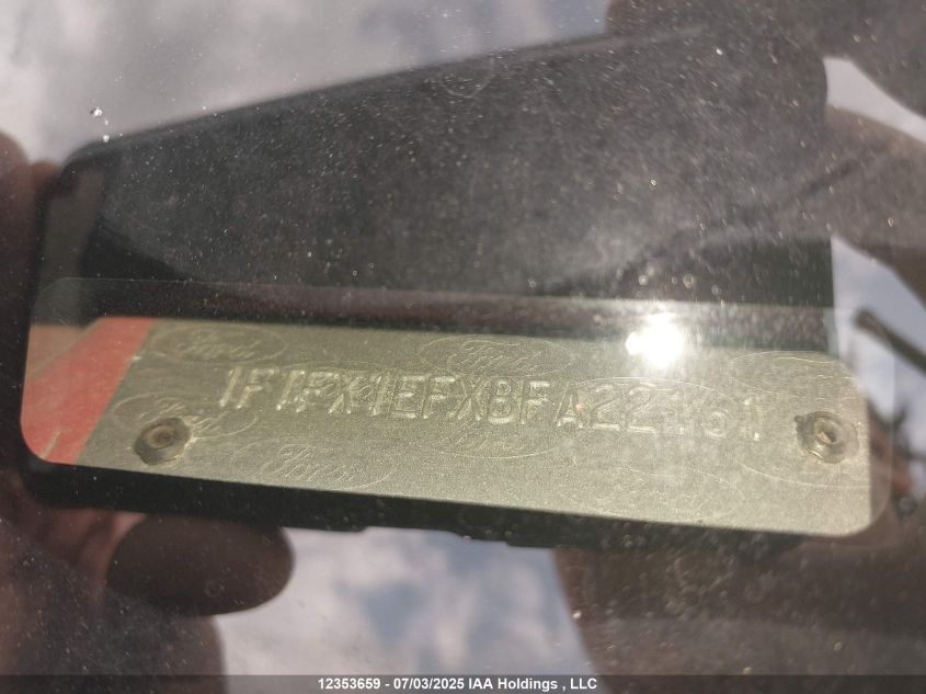 2011 Ford F-150 Xlt VIN: 1FTFX1EFXBFA22161 Lot: 12353659X