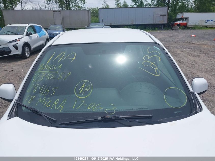 2018 Nissan Micra S/Sr/Sv VIN: 3N1CK3CP1JL284165 Lot: 12340287X