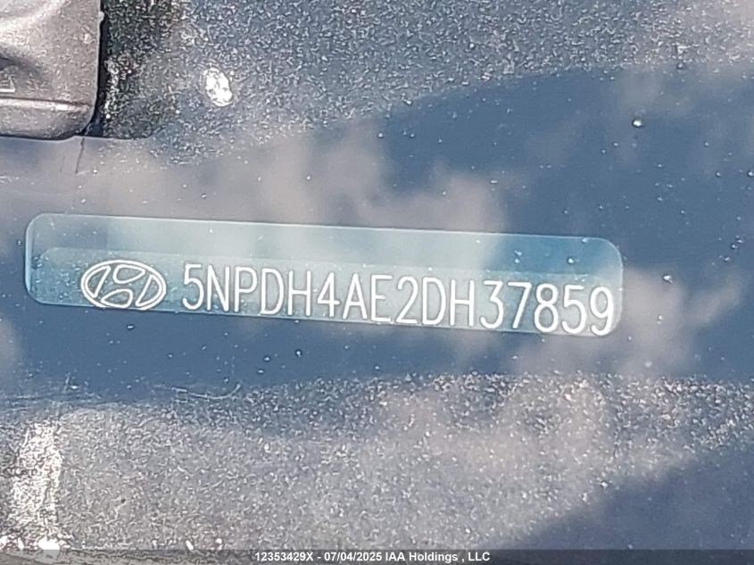 2013 Hyundai Elantra Gl VIN: 5NPDH4AE2DH378597 Lot: 12353429X