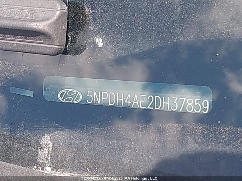 2013 Hyundai Elantra Gl VIN: 5NPDH4AE2DH378597 Lot: 12353429X