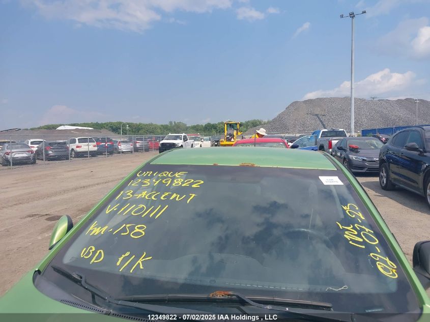 2013 Hyundai Accent Gl VIN: KMHCT5AE1DU110111 Lot: 12349822X