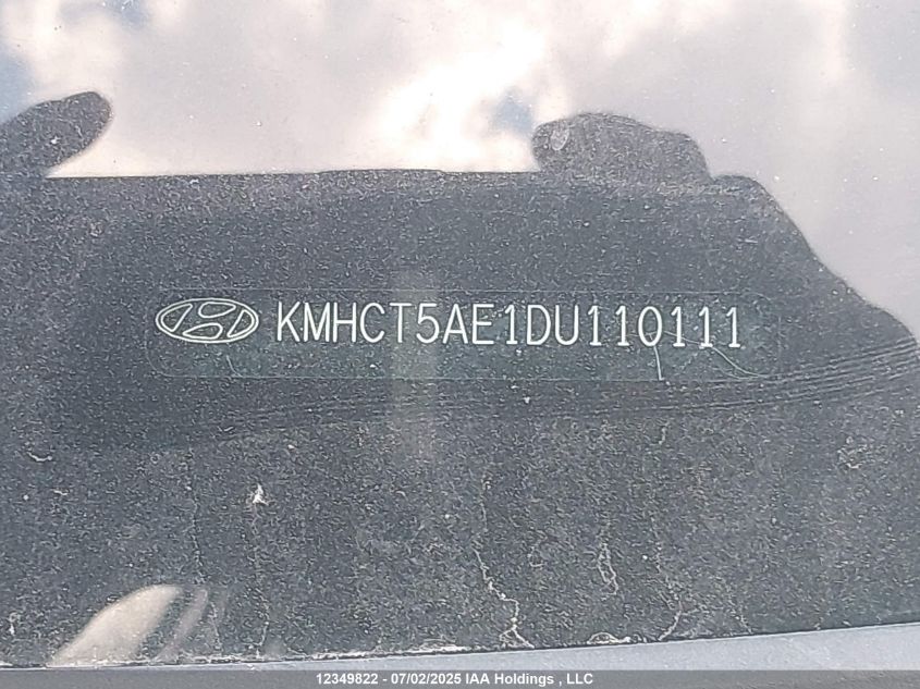 2013 Hyundai Accent Gl VIN: KMHCT5AE1DU110111 Lot: 12349822X