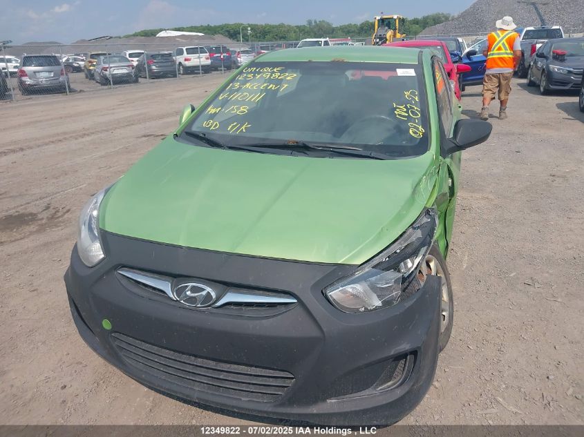 2013 Hyundai Accent Gl VIN: KMHCT5AE1DU110111 Lot: 12349822X