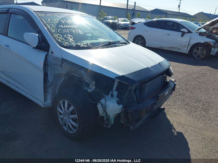 2012 Hyundai Accent L VIN: KMHCT5AE6CU011718 Lot: 12344146X