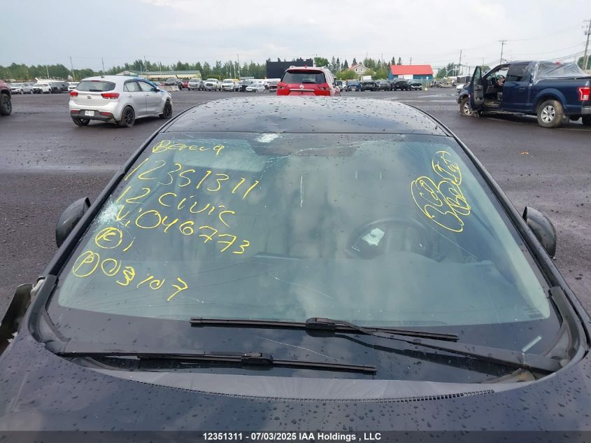 2012 Honda Civic Lx VIN: 2HGFB2E41CH046773 Lot: 12351311X