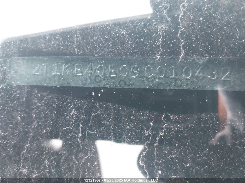 2009 Toyota Corolla Matrix S VIN: 2T1KE40E09C010432 Lot: 12321967X