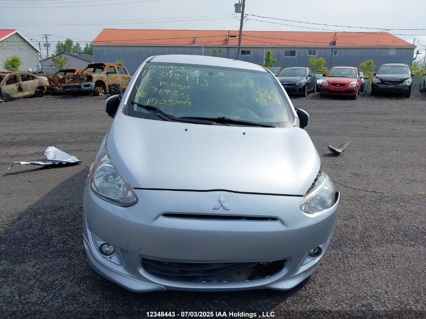 2015 Mitsubishi Mirage Es VIN: ML32A3HJ4FH049655 Lot: 12348443X