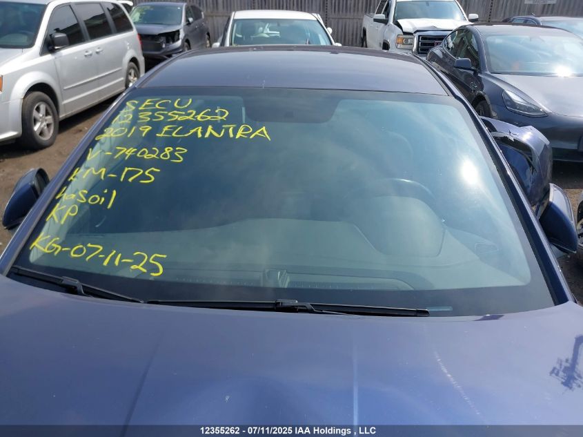 2019 Hyundai Elantra Preferred VIN: KMHD84LF9KU740283 Lot: 12355262