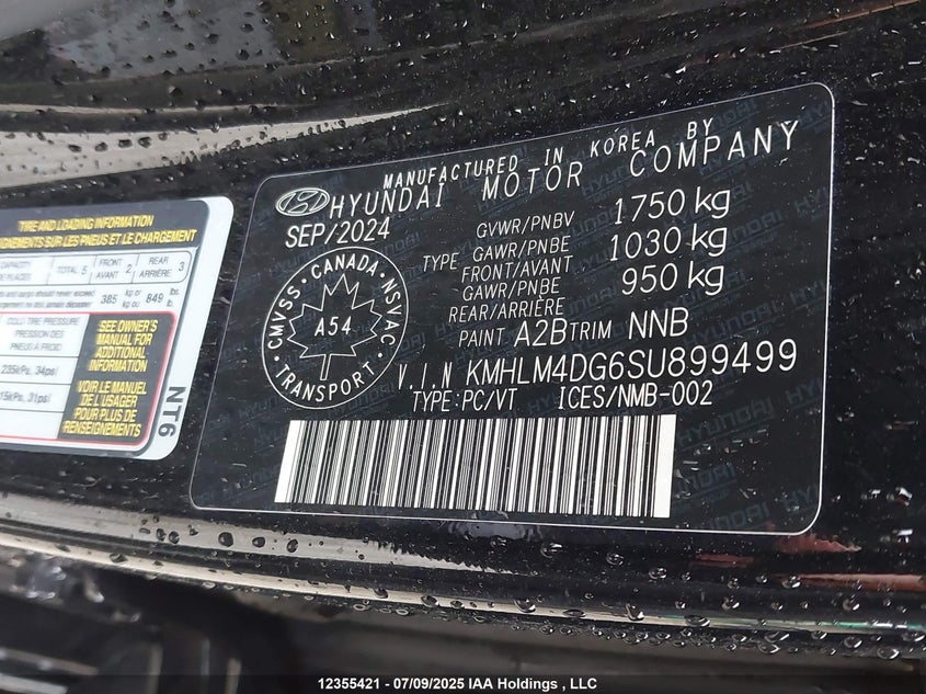 KMHLM4DG6SU899499 2025 HYUNDAI ELANTRA photo no. 9