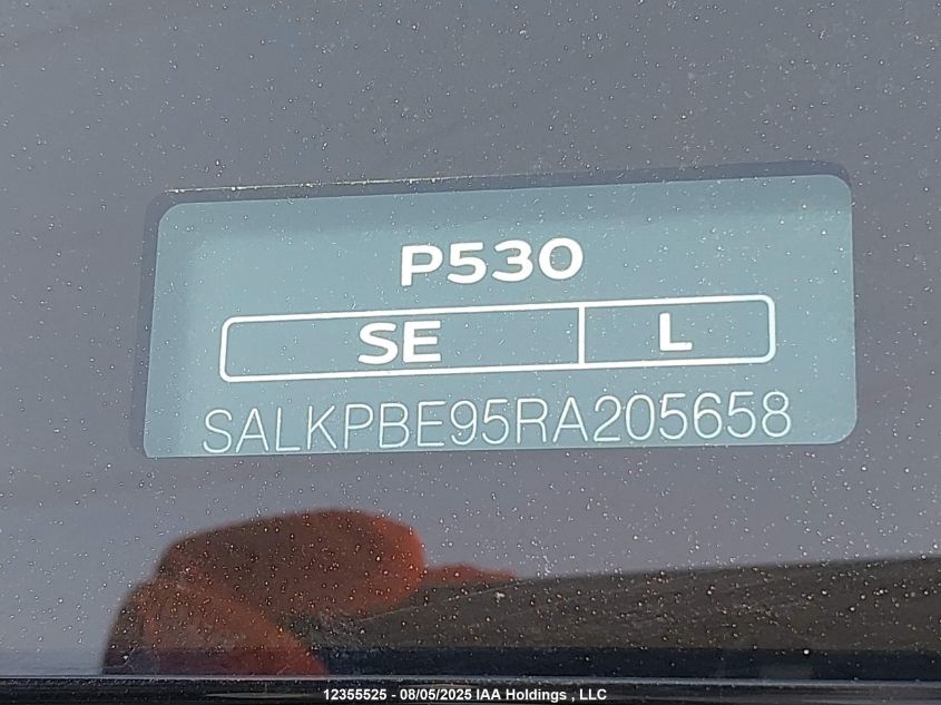 2024 Land Rover Range Rover Se VIN: SALKPBE95RA205658 Lot: 12355525