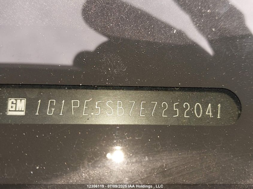 2014 Chevrolet Cruze Lt VIN: 1G1PE5SB7E7252041 Lot: 12356119
