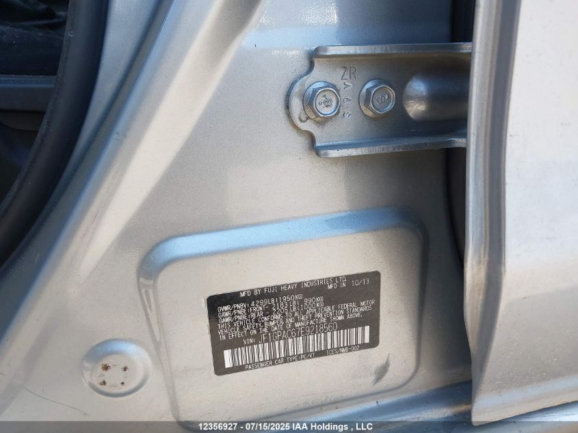 2014 Subaru Impreza 2.0I Touring Package VIN: JF1GPAC67E9218560 Lot: 12356927