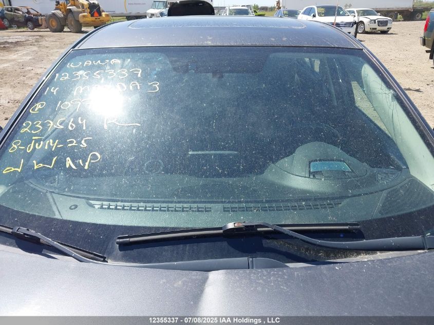 2014 Mazda Mazda3 Gt-Sky VIN: JM1BM1W33E1109798 Lot: 12355337X