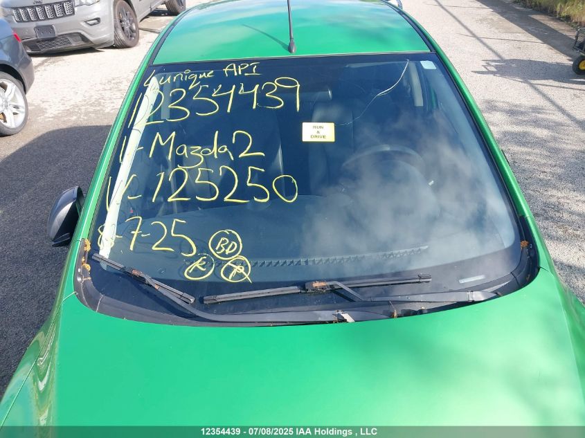 2011 Mazda Mazda2 Gs/Gx VIN: JM1DE1HY2B0125250 Lot: 12354439X