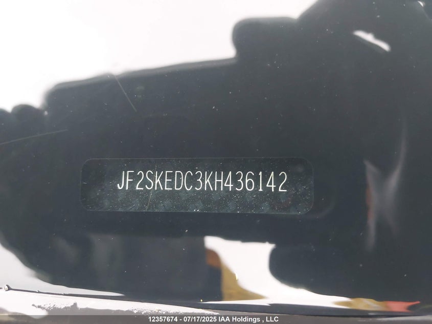 2019 Subaru Forester 2.5I Convenience VIN: JF2SKEDC3KH436142 Lot: 12357674