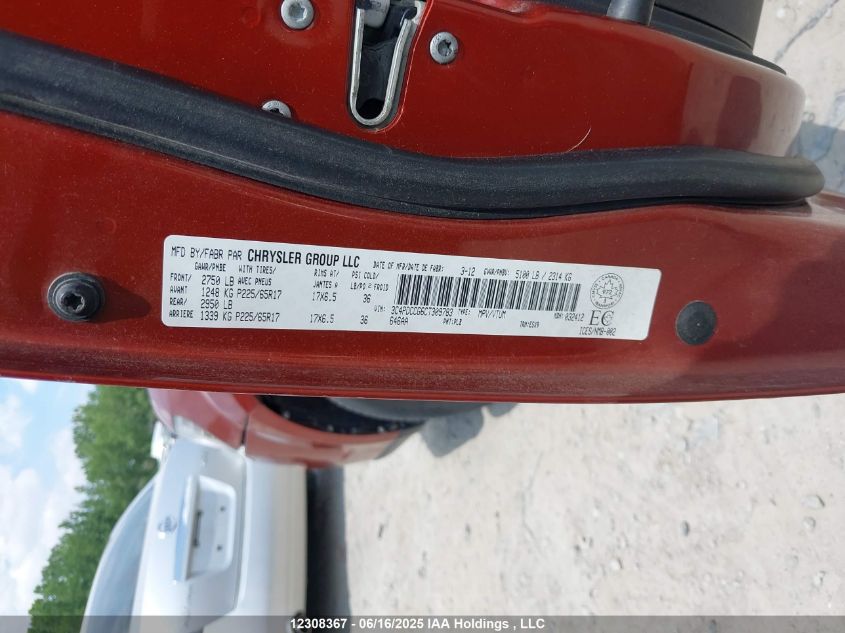 2012 Dodge Journey Sxt Crew VIN: 3C4PDCCG6CT309783 Lot: 12308367X