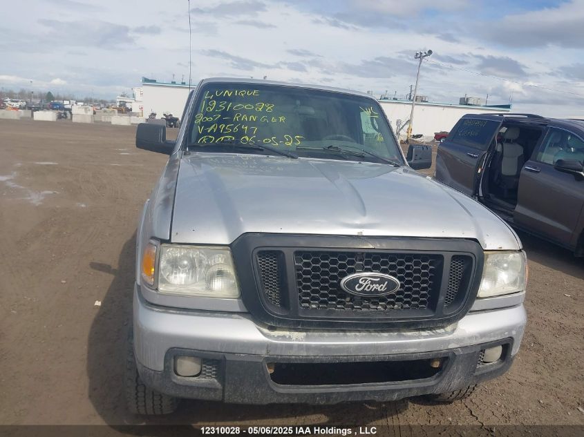 2007 Ford Ranger Sport/Stx/Xl/Xlt VIN: 1FTYR44U87PA95647 Lot: 12310028X