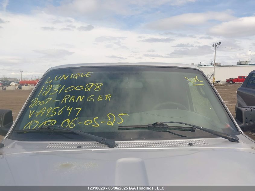 2007 Ford Ranger Sport/Stx/Xl/Xlt VIN: 1FTYR44U87PA95647 Lot: 12310028X