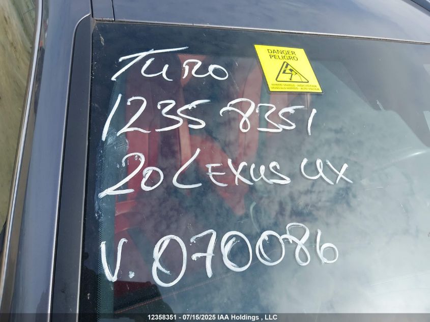 2020 Lexus Ux 250H VIN: JTHR9JBH3L2029862 Lot: 12358351