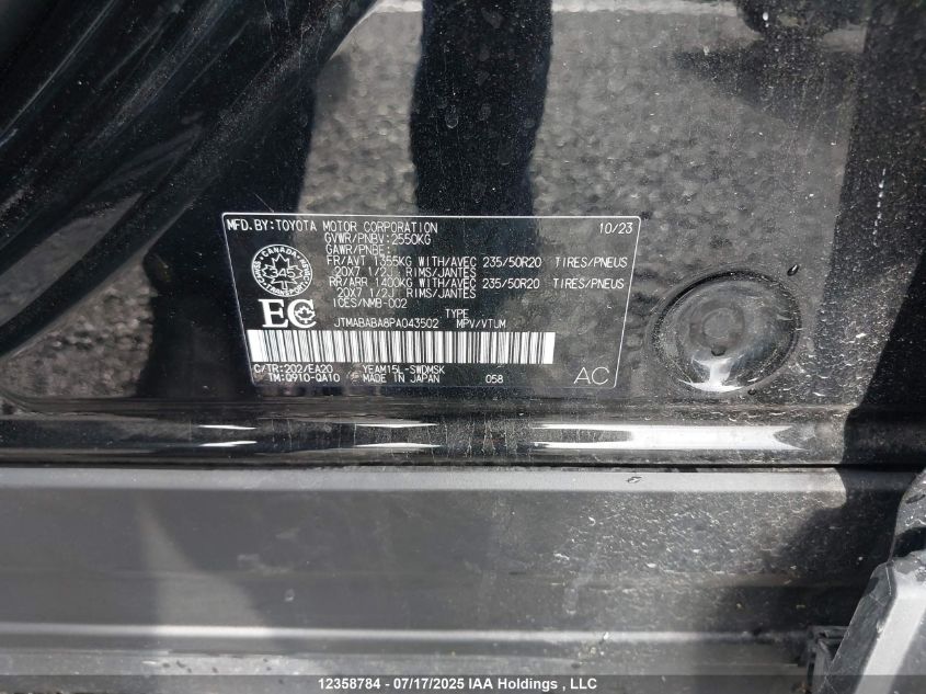 2023 Subaru Solterra Premium/Limited/Touring VIN: JTMABABA8PA043502 Lot: 12358784