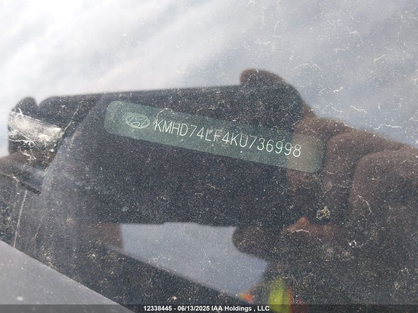 2019 Hyundai Elantra Essential VIN: KMHD74LF4KU736998 Lot: 12338445X