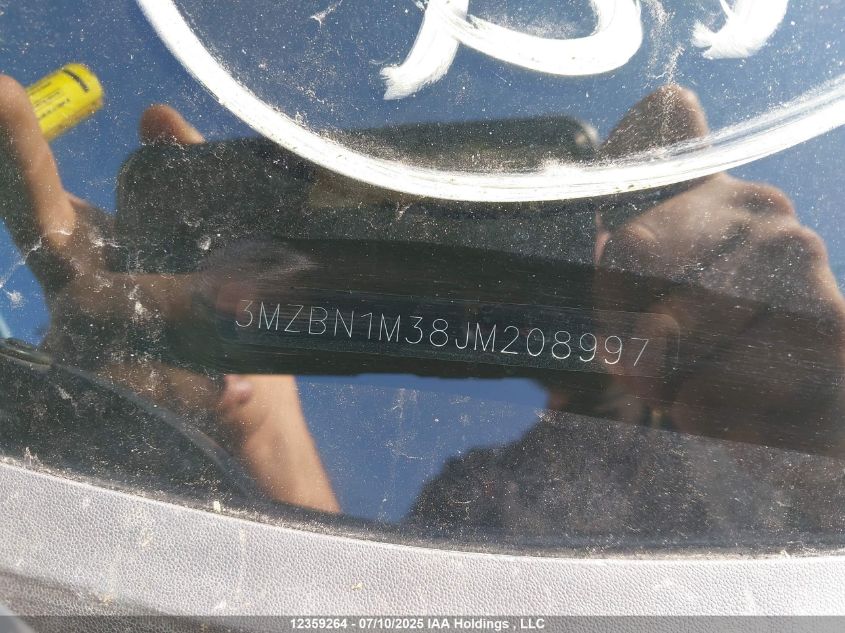 2018 Mazda Mazda3 Gt VIN: 3MZBN1M38JM208997 Lot: 12359264