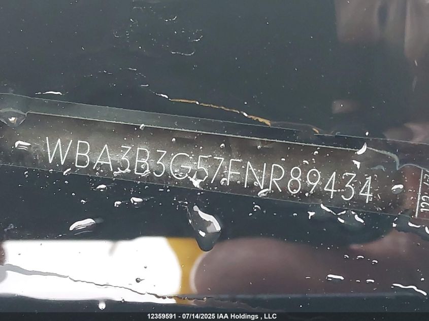 2015 BMW 328I xDrive VIN: WBA3B3G57FNR89434 Lot: 12359591