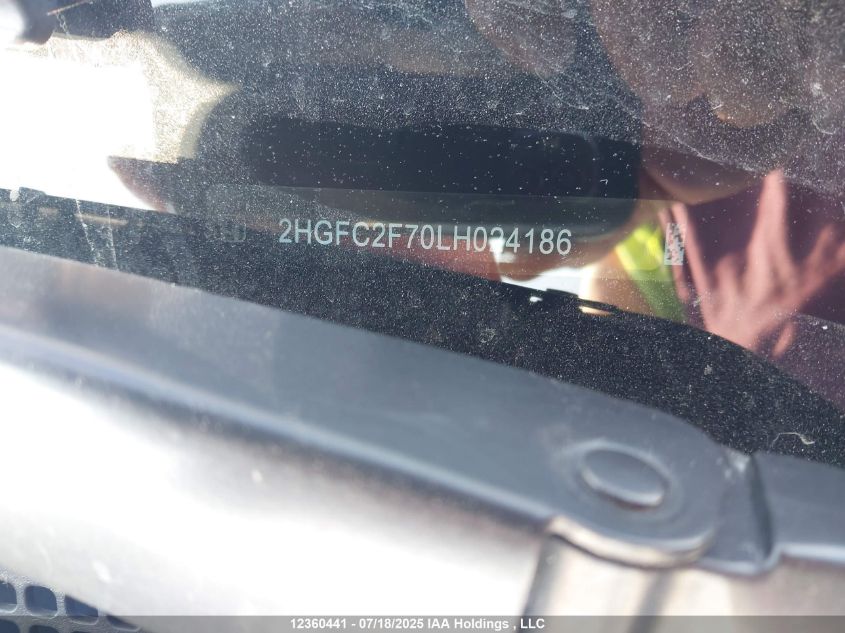 2020 Honda Civic Ex 4Dr VIN: 2HGFC2F70LH024186 Lot: 12360441