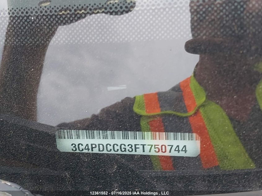2015 Dodge Journey Sxt VIN: 3C4PDCCG3FT750744 Lot: 12361552