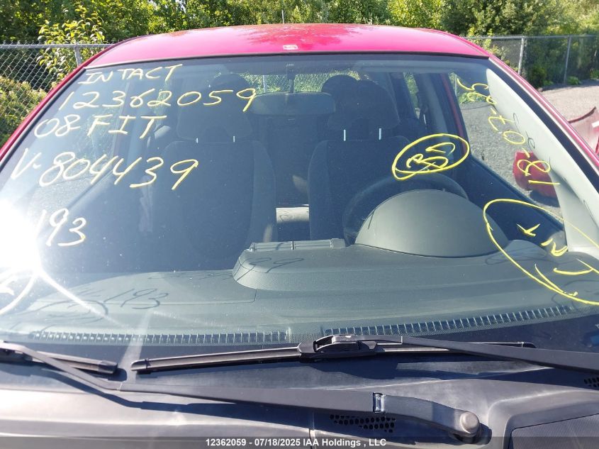 2008 Honda Fit VIN: JHMGD38448S804439 Lot: 12362059