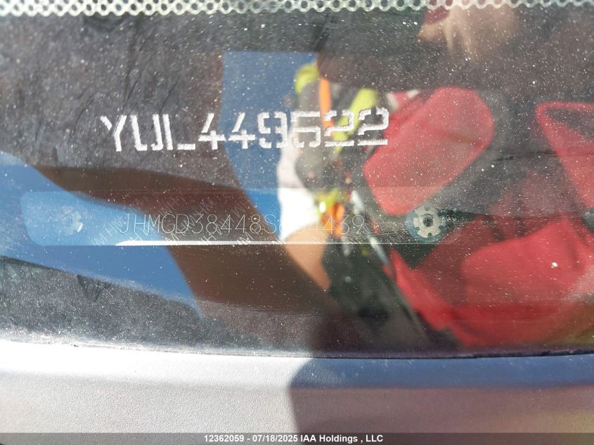 2008 Honda Fit VIN: JHMGD38448S804439 Lot: 12362059