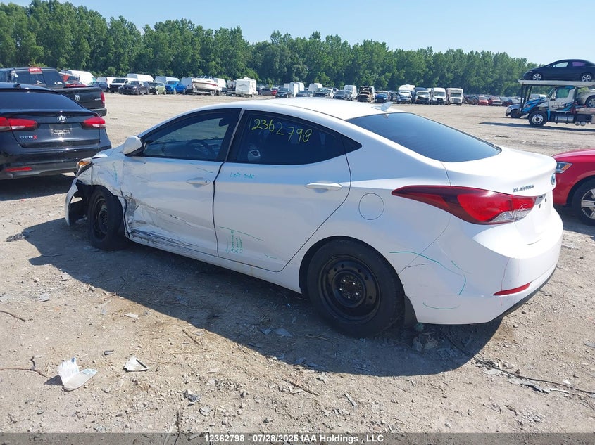 Vin: kmhdh4ah3fu266793, lot: 2738364, hyundai elantra gls 20153