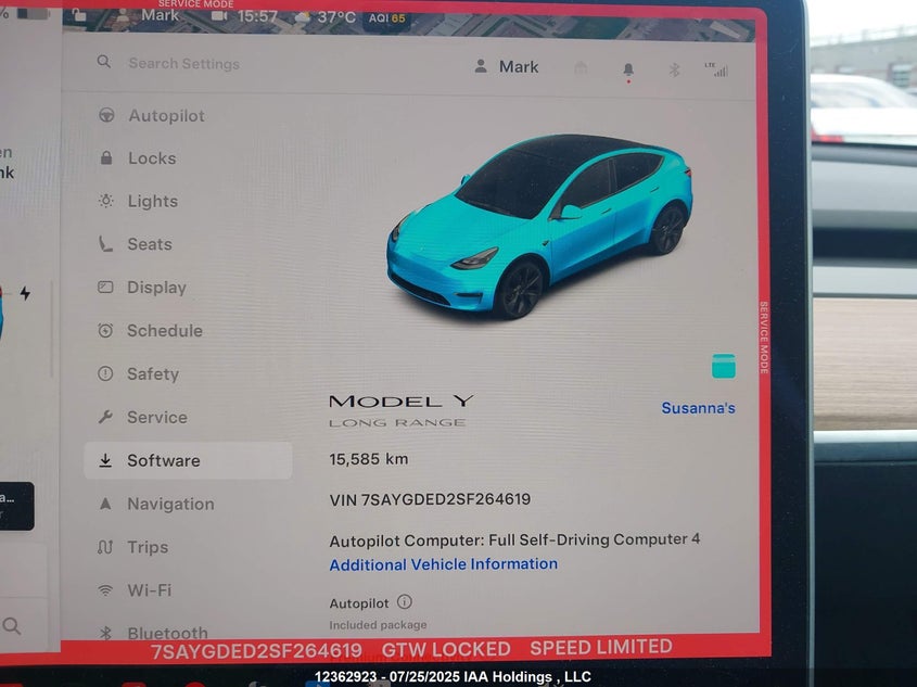 7SAYGDED2SF264619 2025 TESLA MODEL Y photo no. 16
