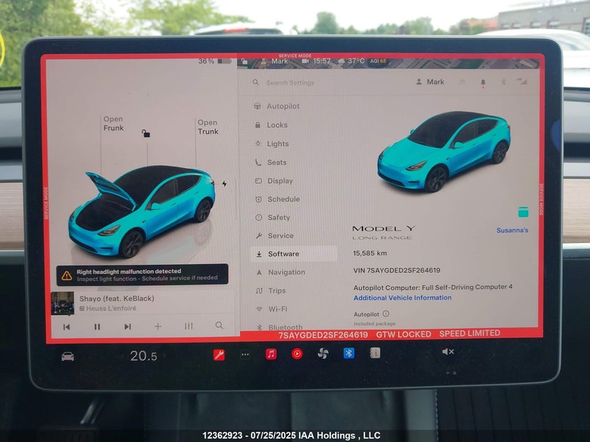 7SAYGDED2SF264619 2025 TESLA MODEL Y photo no. 7