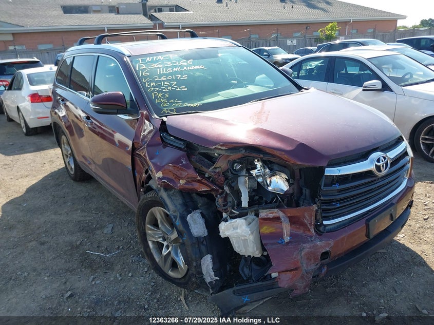 5TDDKRFH0GS260175 2016 Toyota Highlander auction photo 1
