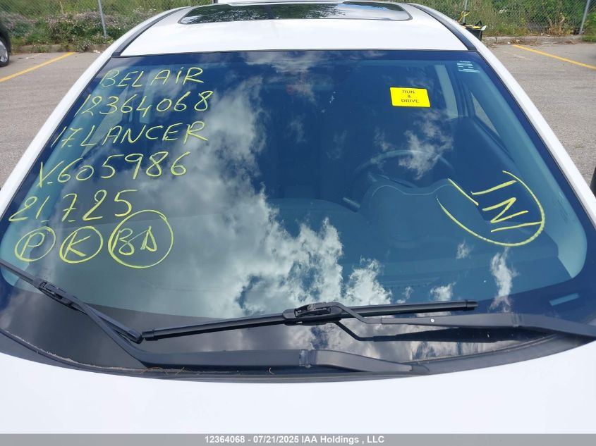 2017 Mitsubishi Lancer VIN: JA32U2FU8HU605986 Lot: 12364068